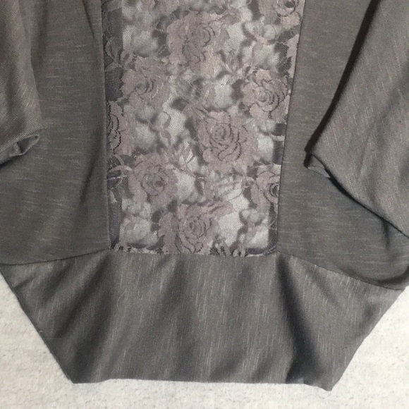 WET SEAL Cocoon Style Stretch Knit Top with Lace Back Insert & Batwing Sleeves - Picture 12 of 16